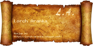 Lorch Aranka névjegykártya